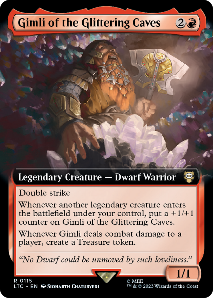 Gimli of the Glittering Caves (Extended Art) [The Lord of the Rings: Tales of Middle-Earth Commander] | Dumpster Cat Games