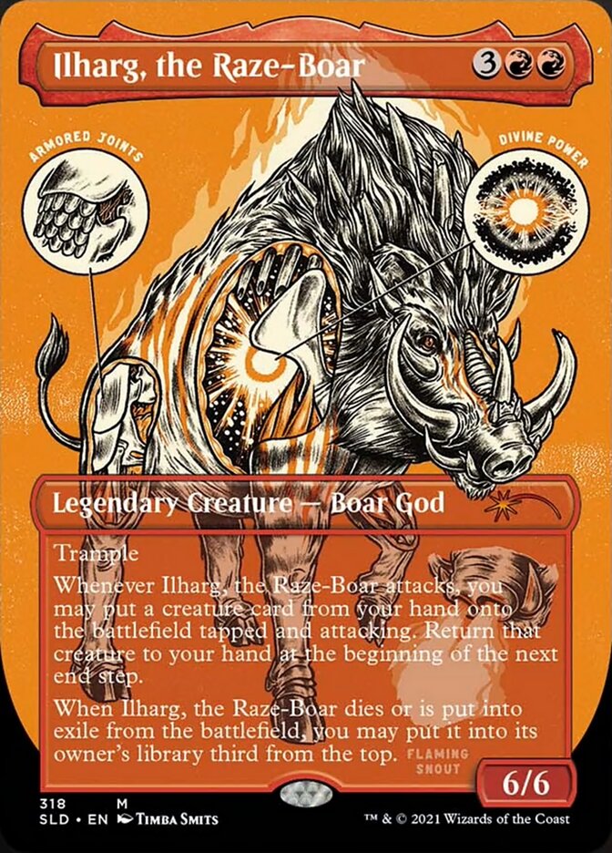 Ilharg, the Raze-Boar (Borderless Foil Etched) [Secret Lair Drop Series] | Dumpster Cat Games