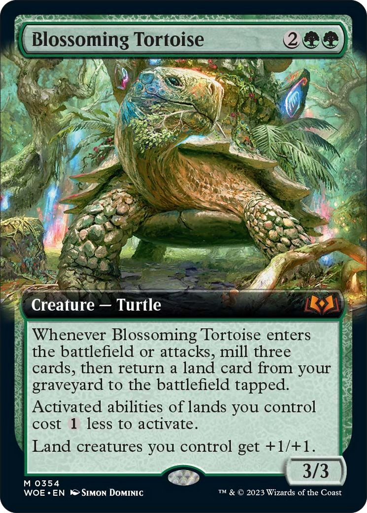 Blossoming Tortoise (Extended Art) [Wilds of Eldraine] | Dumpster Cat Games