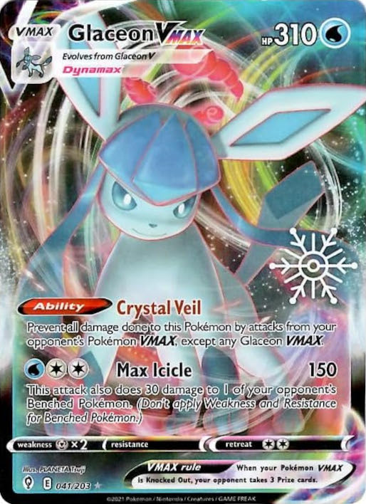 Glaceon VMAX (041/203) (Holiday Calendar) [Sword & Shield: Evolving Skies] | Dumpster Cat Games