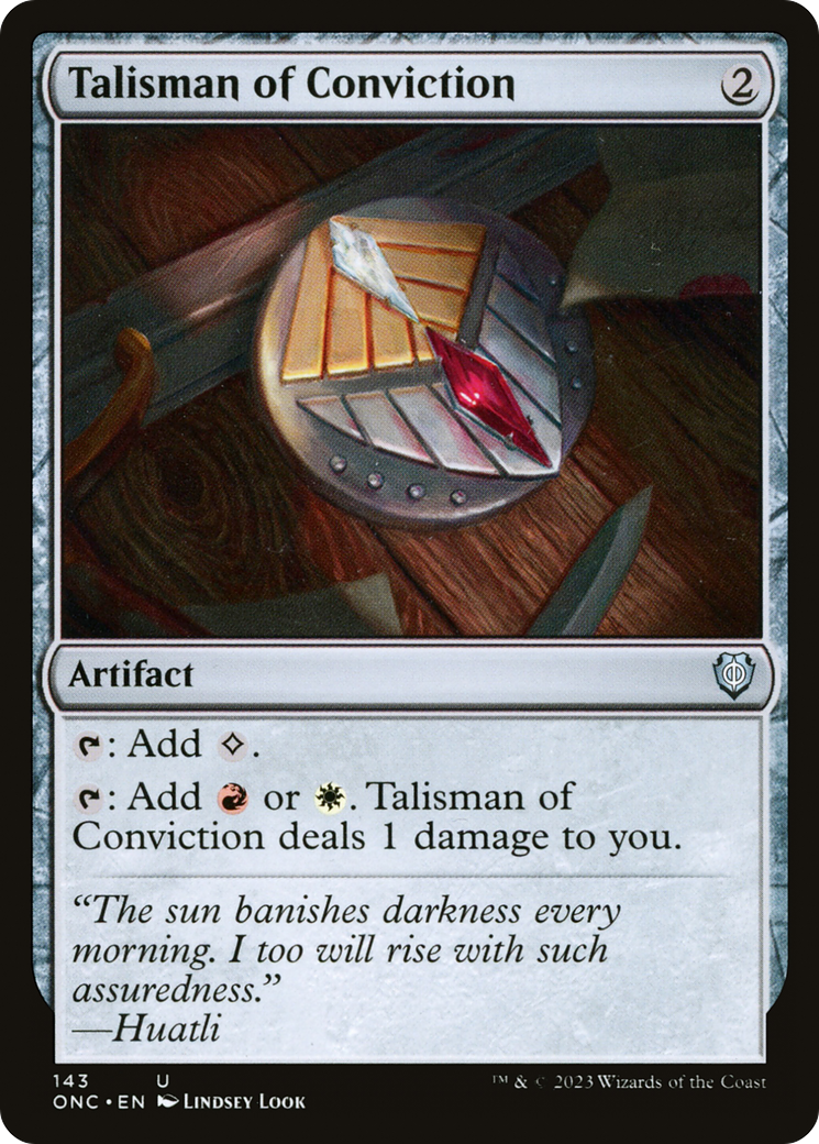 Talisman of Conviction [Phyrexia: All Will Be One Commander] | Dumpster Cat Games