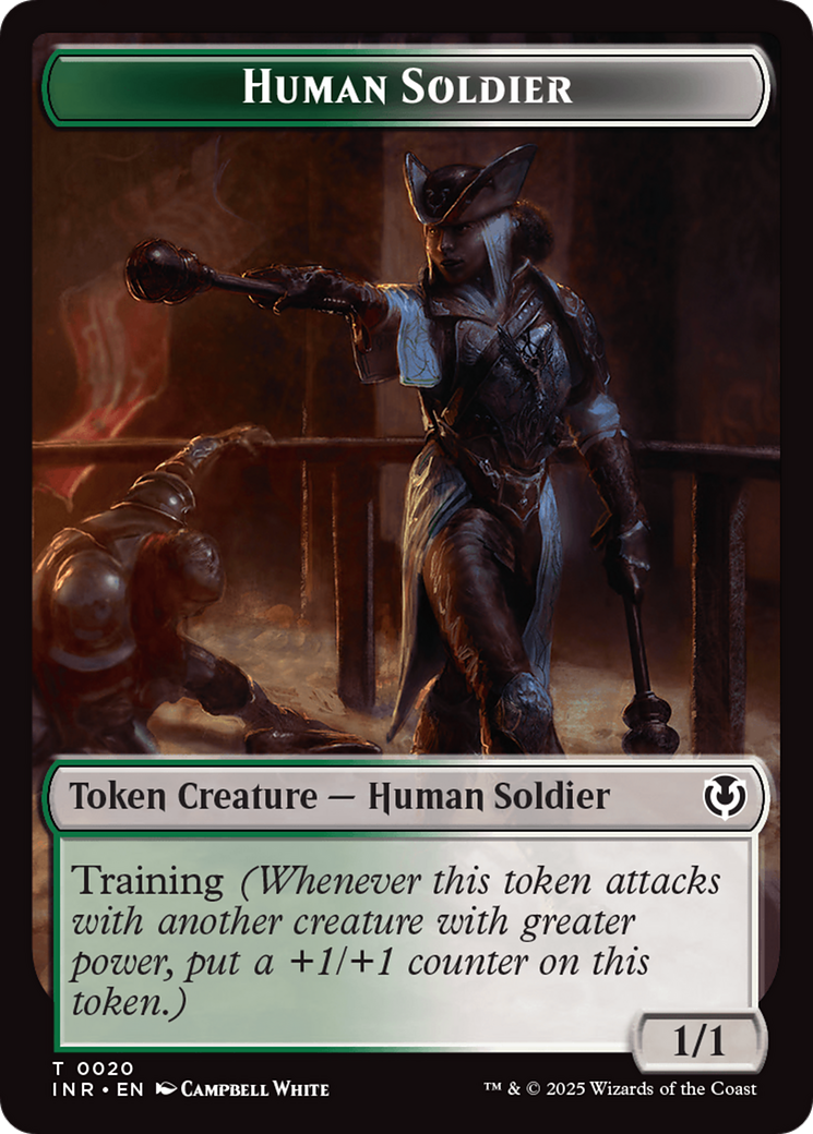 Human Soldier (0020) // Emblem - Tamiyo, Field Researcher Double-Sided Token [Innistrad Remastered Tokens] | Dumpster Cat Games