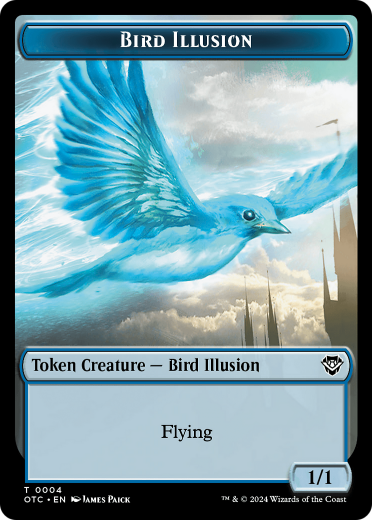 Dragon Elemental // Bird Illusion Double-Sided Token [Outlaws of Thunder Junction Commander Tokens] | Dumpster Cat Games