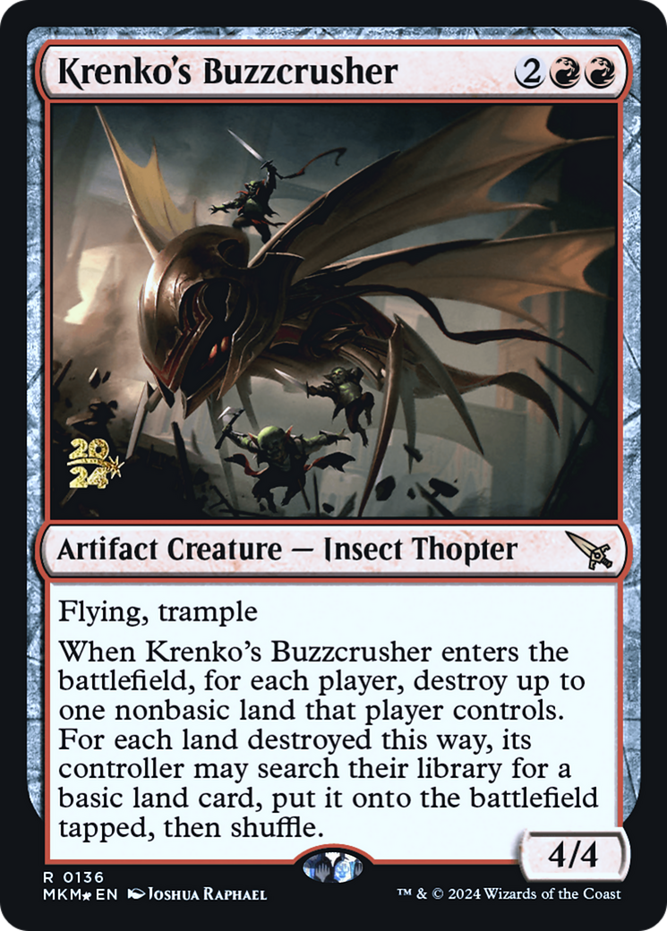 Krenko's Buzzcrusher [Murders at Karlov Manor Prerelease Promos] | Dumpster Cat Games