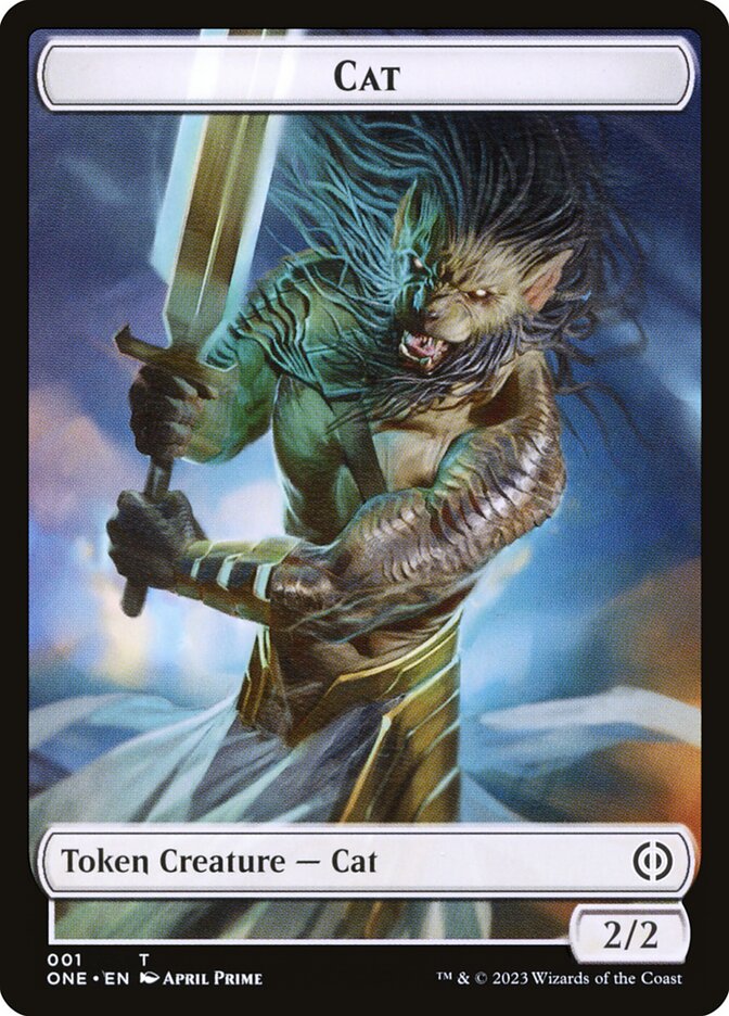 Phyrexian Goblin // Cat Double-Sided Token [Phyrexia: All Will Be One Tokens] | Dumpster Cat Games