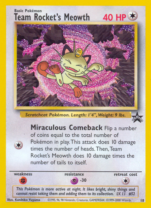 Team Rocket's Meowth (18) [Wizards of the Coast: Black Star Promos] | Dumpster Cat Games