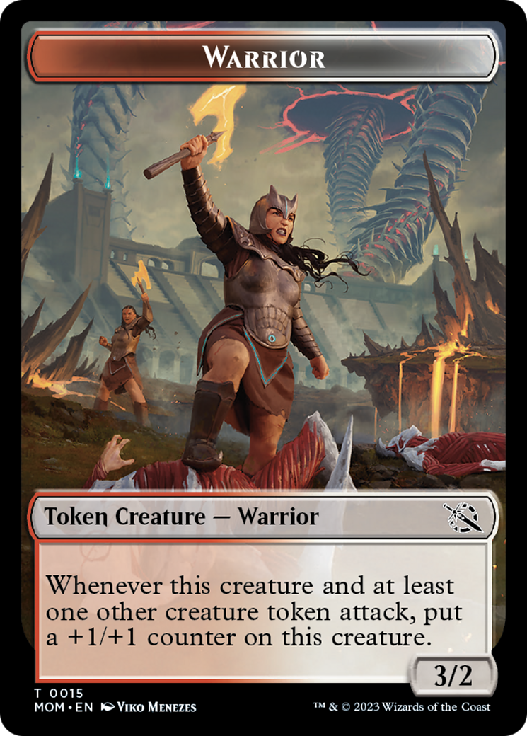 Warrior // Spirit (13) Double-Sided Token [March of the Machine Tokens] | Dumpster Cat Games