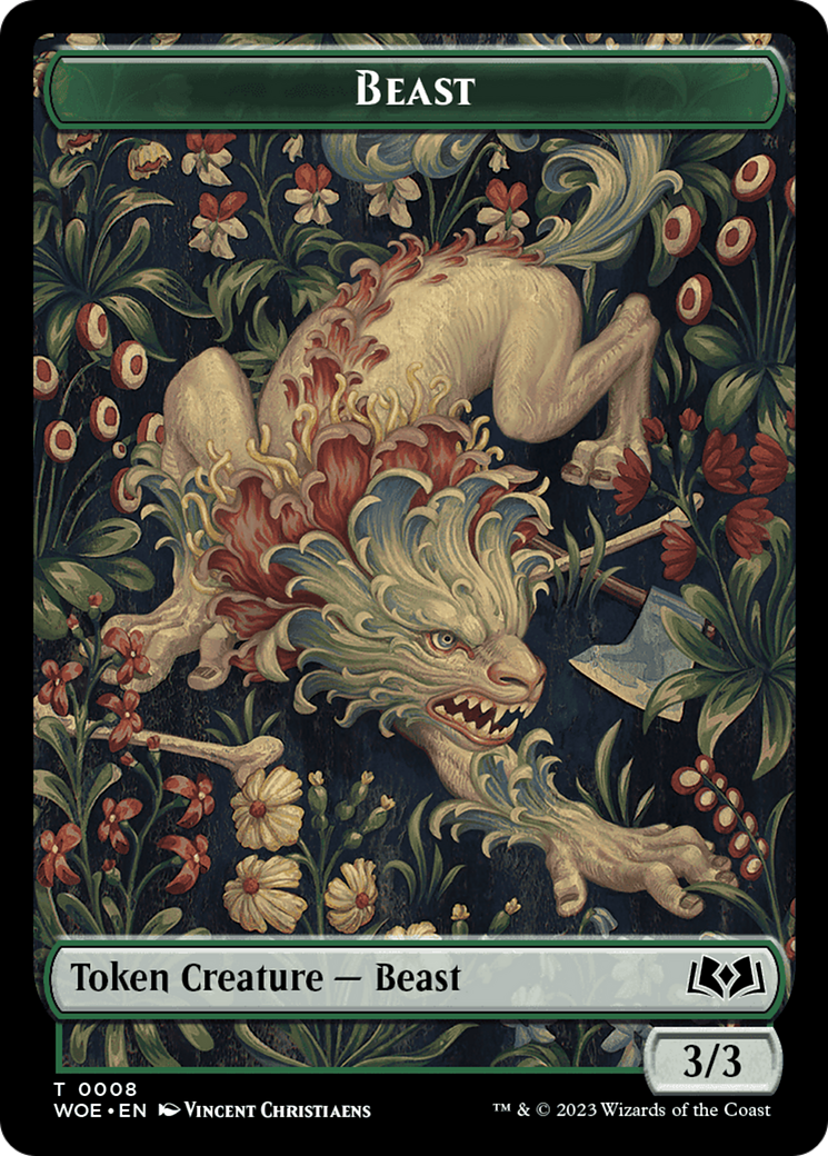 Beast // Food (0013) Double-Sided Token [Wilds of Eldraine Tokens] | Dumpster Cat Games