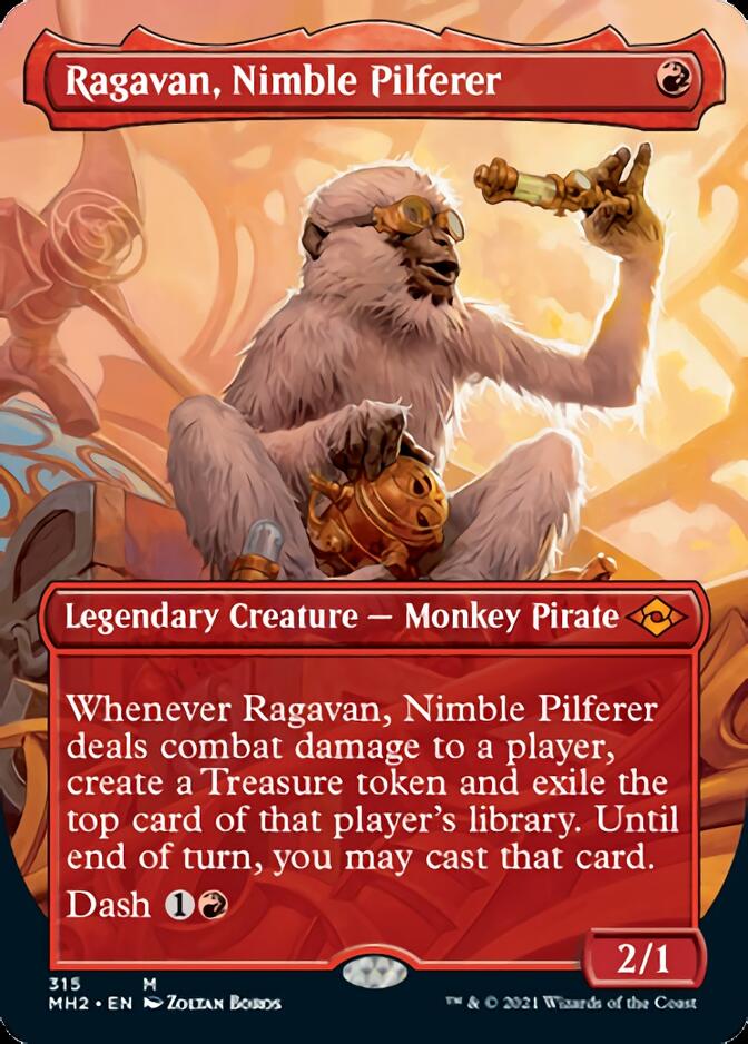 Ragavan, Nimble Pilferer (Borderless Alternate Art) [Modern Horizons 2] | Dumpster Cat Games