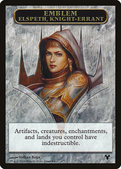 Emblem - Elspeth, Knight-Errant // Soldier Double-Sided Token [Modern Event Deck 2014 Tokens] | Dumpster Cat Games