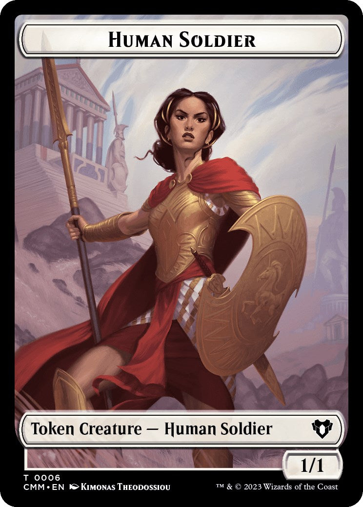 Human Soldier // Zombie (0013) Double-Sided Token [Commander Masters Tokens] | Dumpster Cat Games