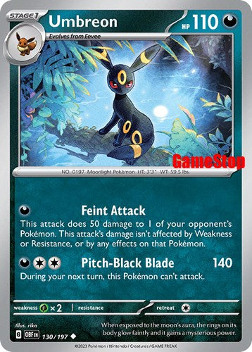 Umbreon (130/197) (GameStop Exclusive) [Scarlet & Violet: Black Star Promos] | Dumpster Cat Games