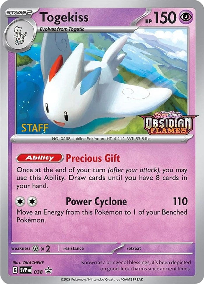 Togekiss (038) (Stamped) (Staff) [Scarlet & Violet: Black Star Promos] | Dumpster Cat Games