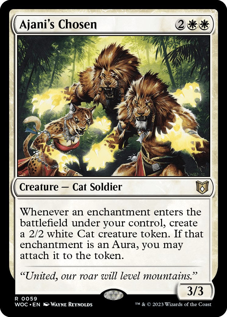 Ajani's Chosen [Wilds of Eldraine Commander] | Dumpster Cat Games