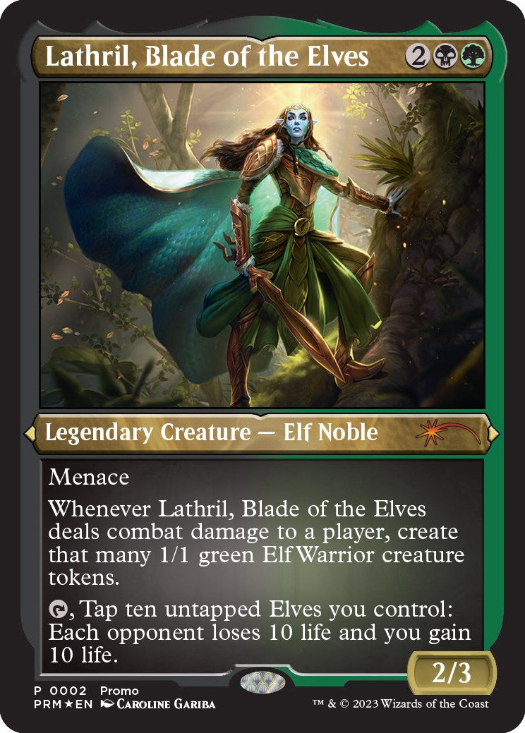 Lathril, Blade of the Elves (Foil Etched) [Media Promos] | Dumpster Cat Games