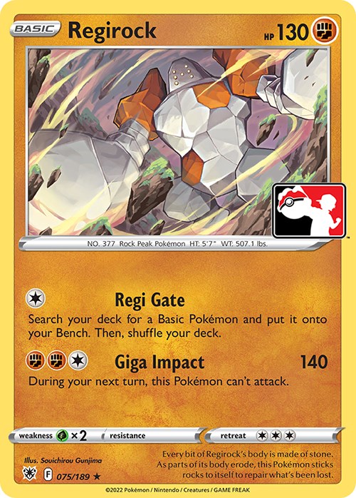 Regirock (075/189) [Prize Pack Series Three] | Dumpster Cat Games