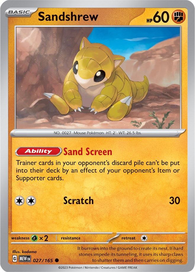 Sandshrew (027/165) [Scarlet & Violet: 151] | Dumpster Cat Games