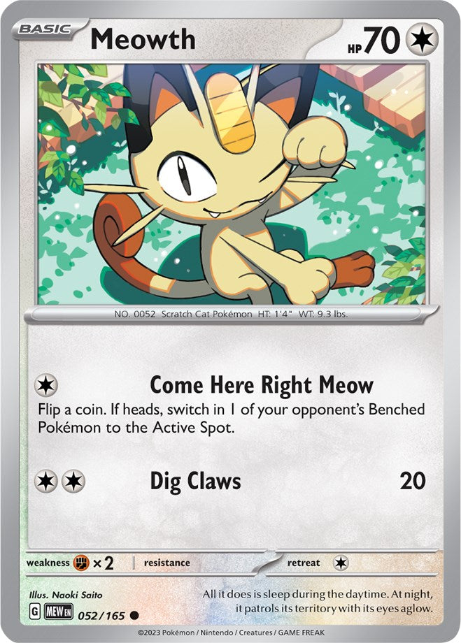 Meowth (052/165) [Scarlet & Violet: 151] | Dumpster Cat Games