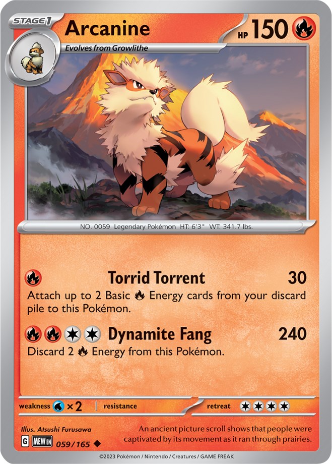 Arcanine (059/165) [Scarlet & Violet: 151] | Dumpster Cat Games