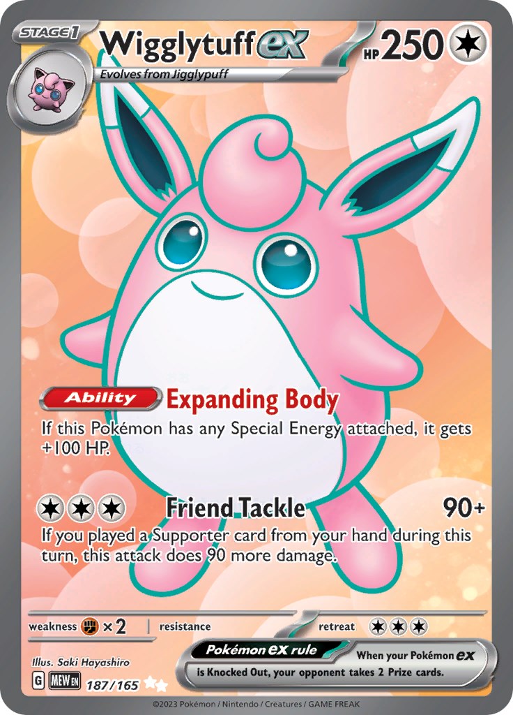 Wigglytuff ex (187/165) [Scarlet & Violet: 151] | Dumpster Cat Games