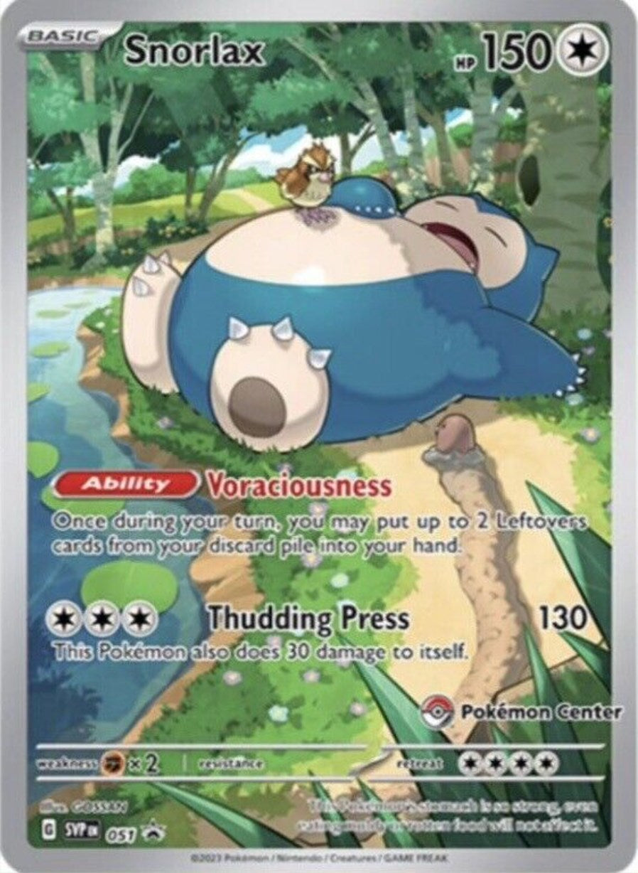 Snorlax (051) (Pokemon Center Exclusive) [Scarlet & Violet: Black Star Promos] | Dumpster Cat Games