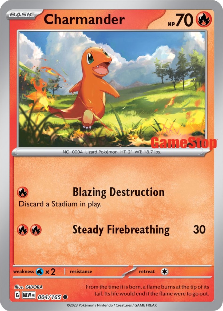 Charmander (004/165) (GameStop Exclusive) [Scarlet & Violet: 151] | Dumpster Cat Games