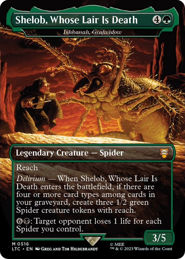 Shelob, Whose Lair Is Death - Ishkanah, Grafwidow (Borderless) [The Lord of the Rings: Tales of Middle-Earth Commander] | Dumpster Cat Games