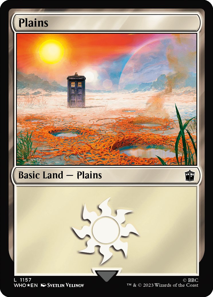 Plains (1157) (Surge Foil) [Doctor Who] | Dumpster Cat Games