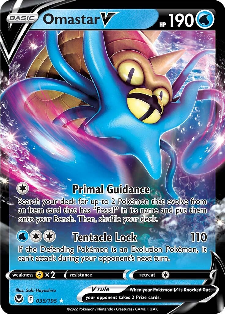 Omastar V (035/195) [Sword & Shield: Silver Tempest] | Dumpster Cat Games