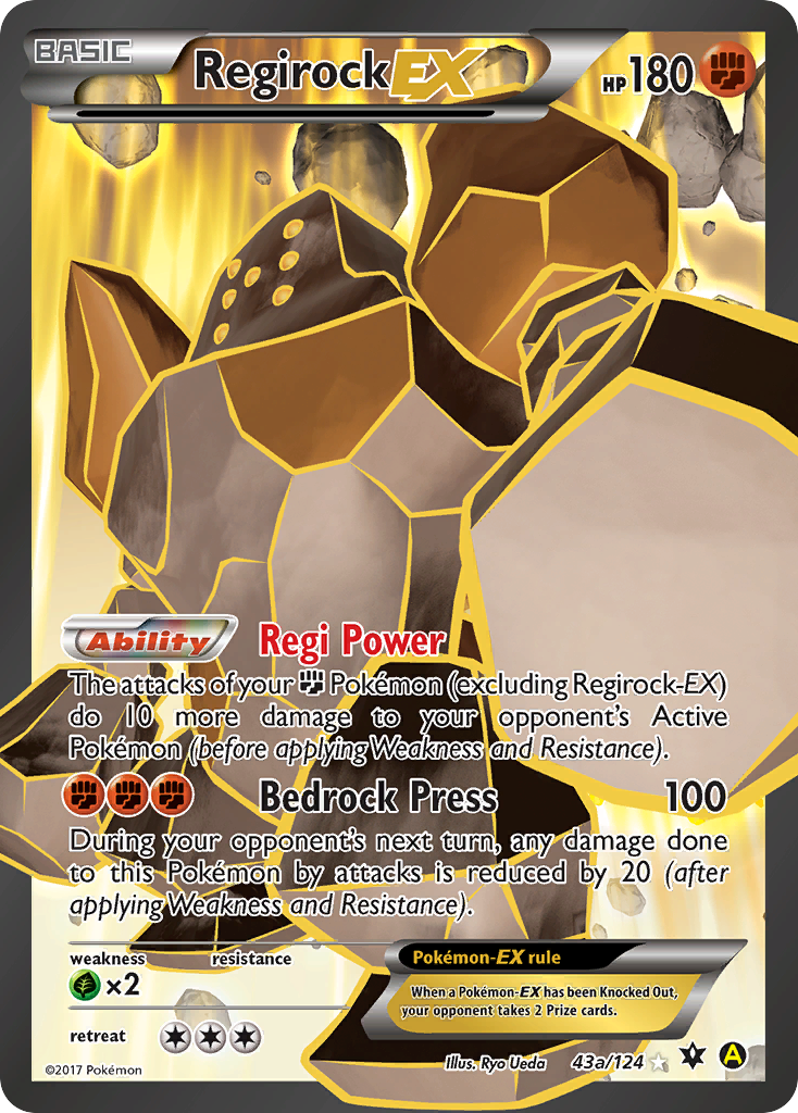 Regirock EX (43a/124) [Alternate Art Promos] | Dumpster Cat Games