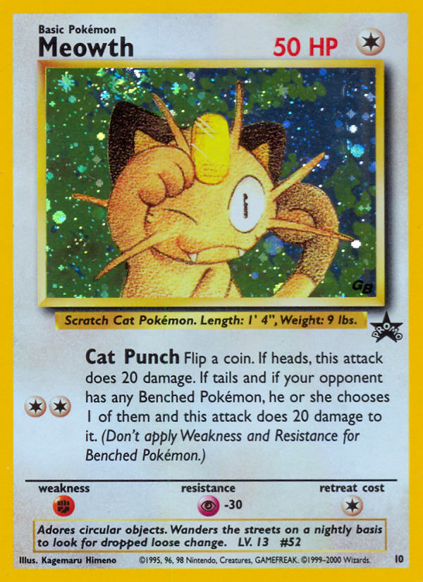 Meowth (10) [Wizards of the Coast: Black Star Promos] | Dumpster Cat Games