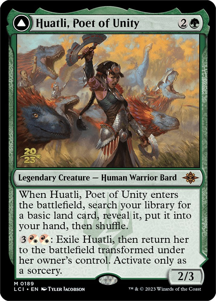 Huatli, Poet of Unity // Roar of the Fifth People [The Lost Caverns of Ixalan Prerelease Cards] | Dumpster Cat Games