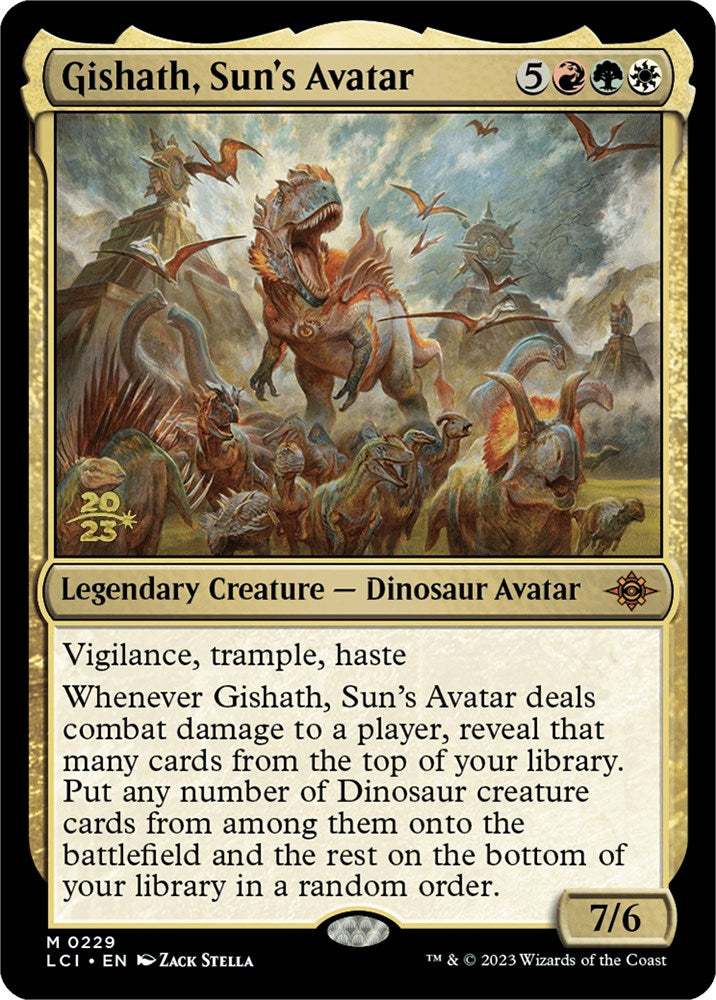 Gishath, Sun's Avatar (LCI) [The Lost Caverns of Ixalan Prerelease Cards] | Dumpster Cat Games