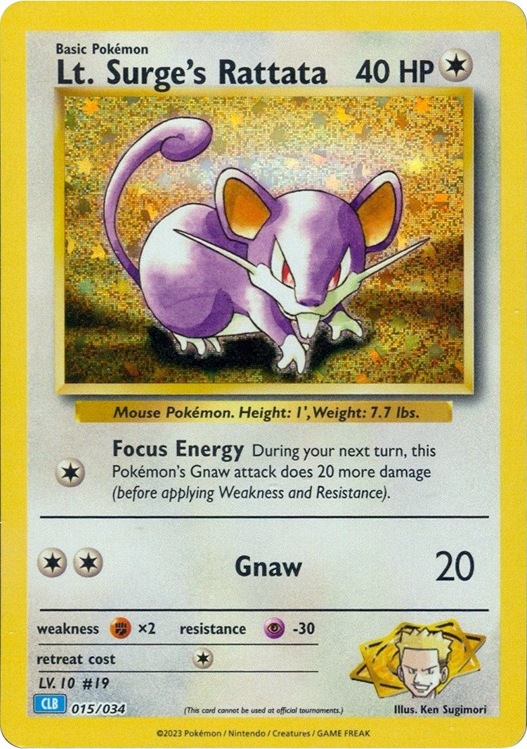 Lt. Surge's Rattata [Trading Card Game Classic] | Dumpster Cat Games