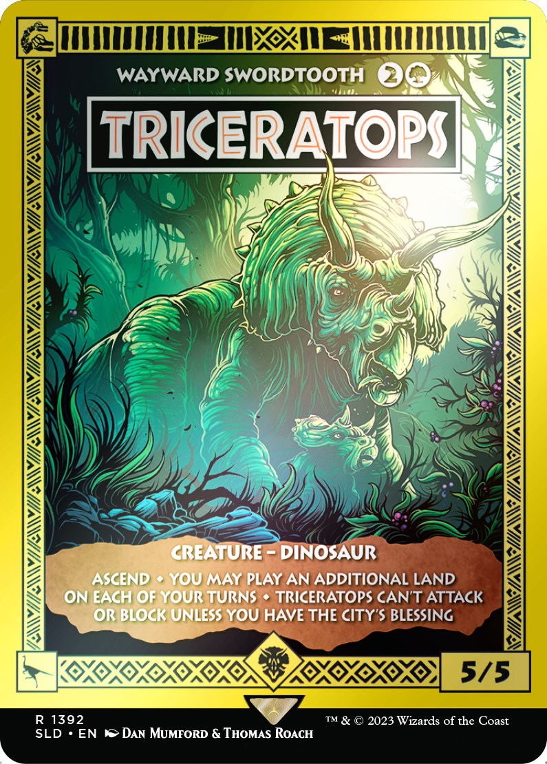 Triceratops - Wayward Swordtooth (Rainbow Foil) [Secret Lair Drop Series] | Dumpster Cat Games