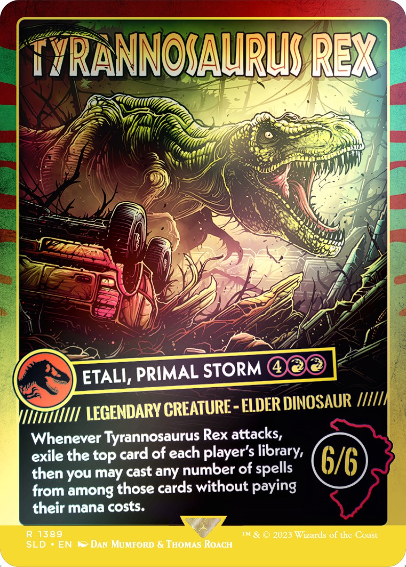 Tyrannosaurus Rex - Etali, Primal Storm (Rainbow Foil) [Secret Lair Drop Series] | Dumpster Cat Games