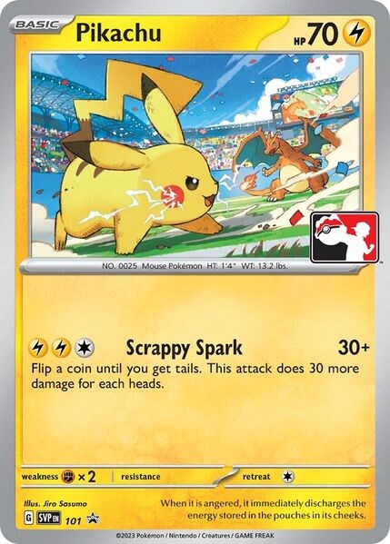 Pikachu (101) (Play Pokemon Promo) [League & Championship Cards] | Dumpster Cat Games