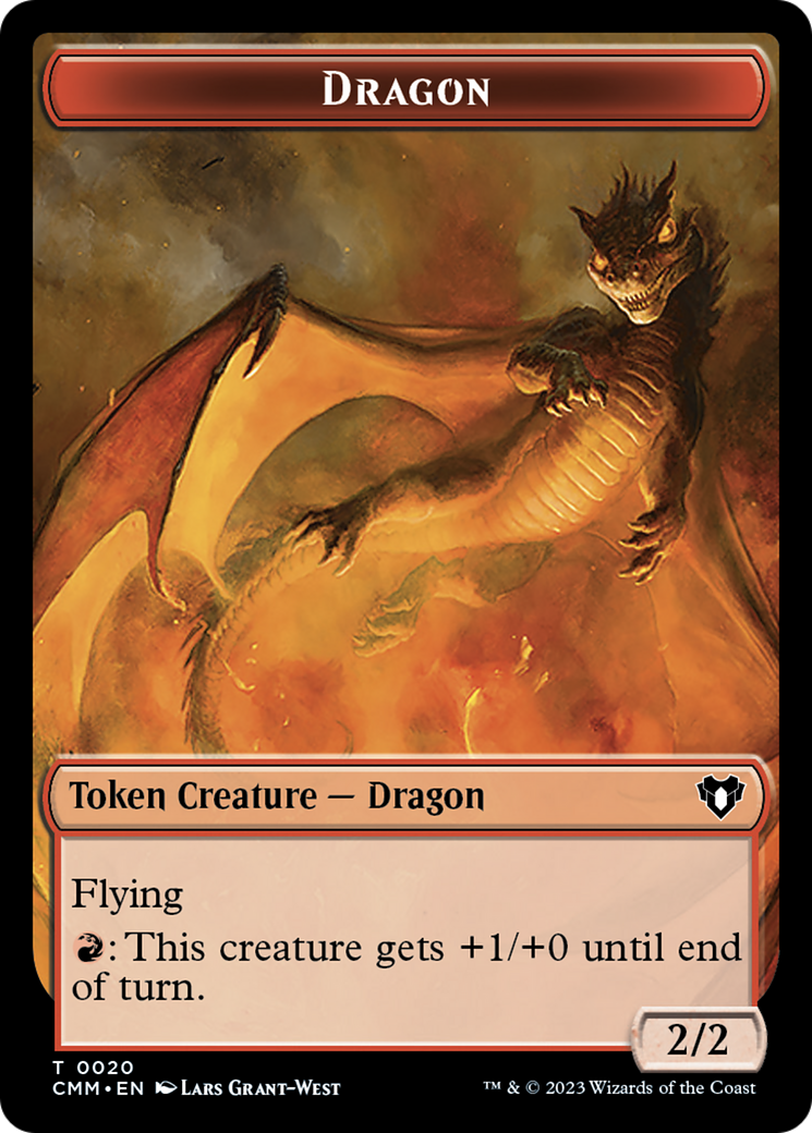 Dragon Token (20) [Commander Masters Tokens] | Dumpster Cat Games