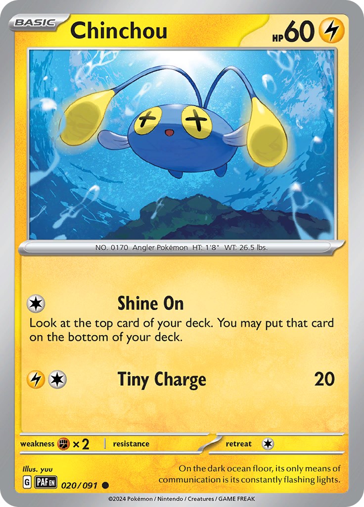 Chinchou (020/091) [Scarlet & Violet: Paldean Fates] | Dumpster Cat Games