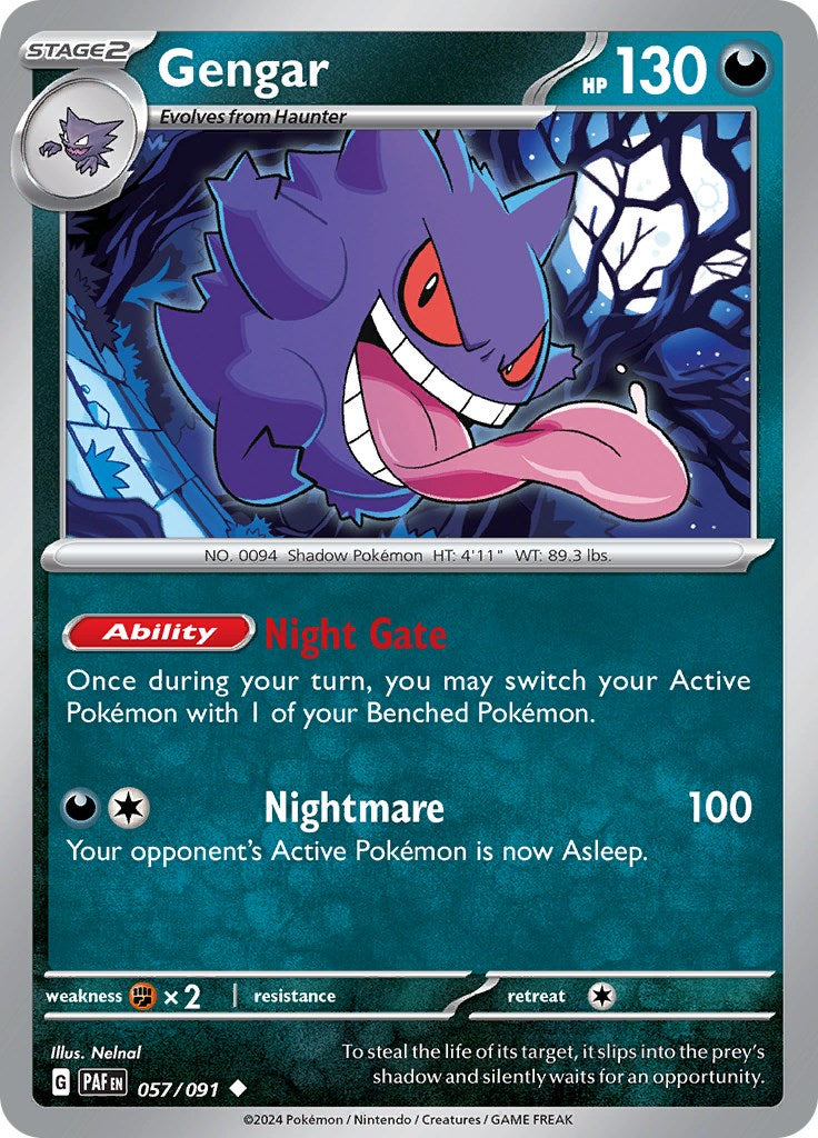 Gengar (057/091) [Scarlet & Violet: Paldean Fates] | Dumpster Cat Games