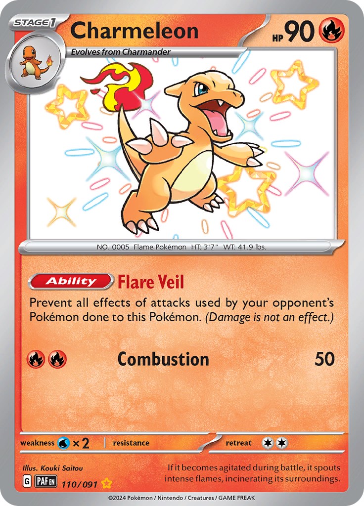 Charmeleon (110/091) [Scarlet & Violet: Paldean Fates] | Dumpster Cat Games