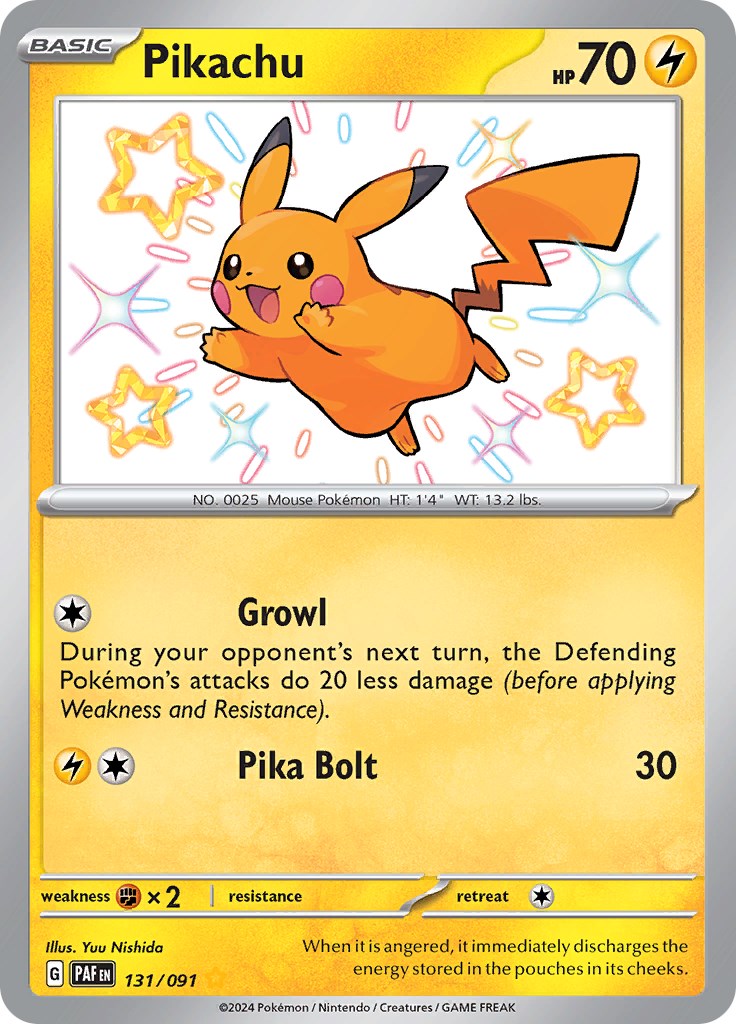 Pikachu (131/091) [Scarlet & Violet: Paldean Fates] | Dumpster Cat Games