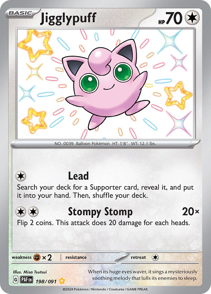 Jigglypuff (198/091) [Scarlet & Violet: Paldean Fates] | Dumpster Cat Games