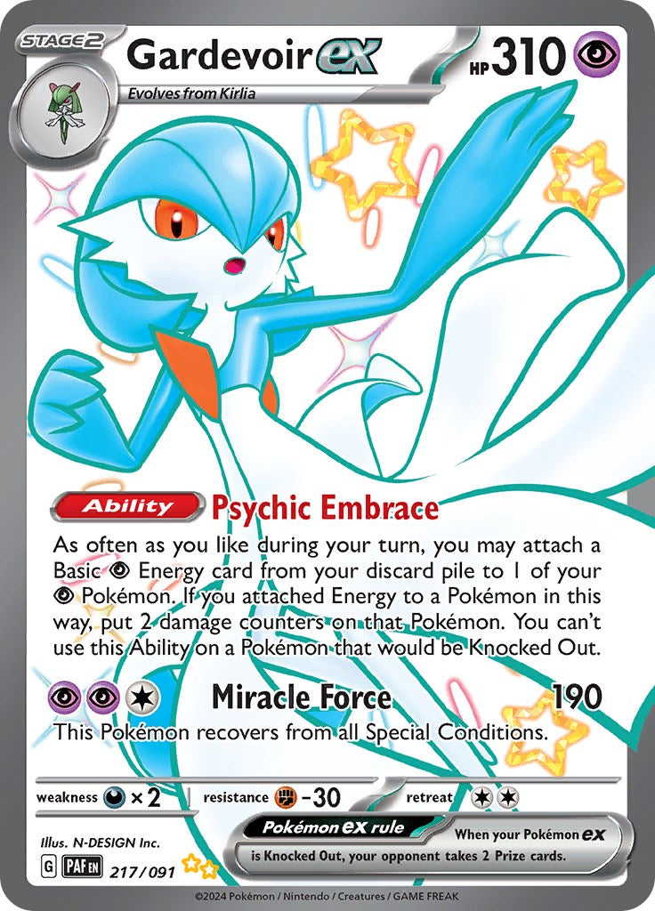 Gardevoir ex (217/091) [Scarlet & Violet: Paldean Fates] | Dumpster Cat Games