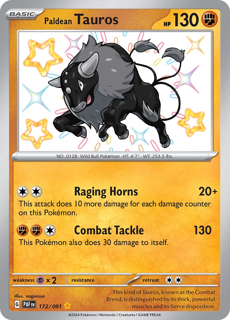 Paldean Tauros (172/091) [Scarlet & Violet: Paldean Fates] | Dumpster Cat Games