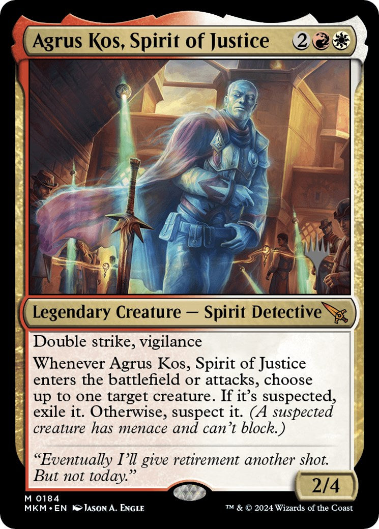 Agrus Kos, Spirit of Justice (Promo Pack) [Murders at Karlov Manor Promos] | Dumpster Cat Games