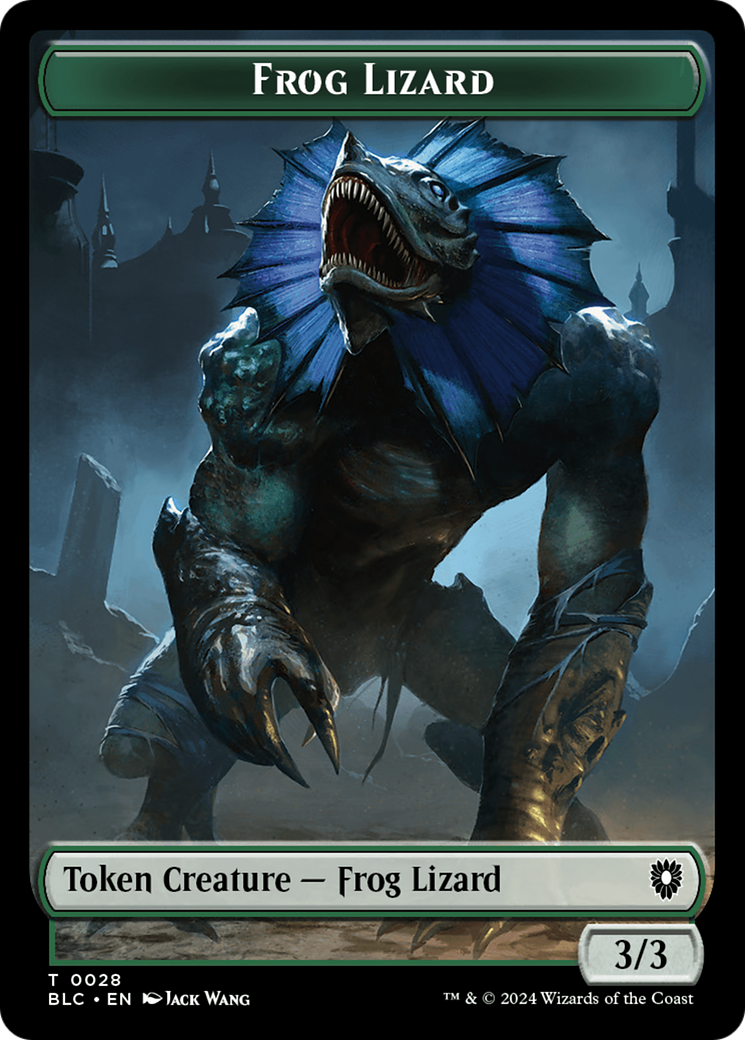 Storm Crow // Frog Lizard Double-Sided Token [Bloomburrow Commander Tokens] | Dumpster Cat Games