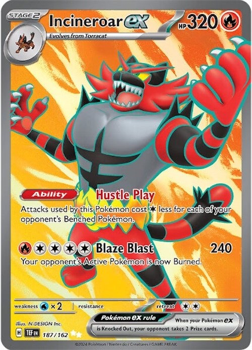 Incineroar ex (187/162) [Scarlet & Violet: Temporal Forces] | Dumpster Cat Games