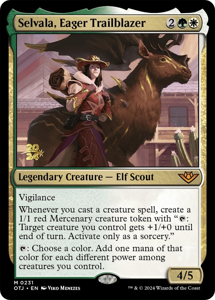 Selvala, Eager Trailblazer [Outlaws of Thunder Junction Prerelease Promos] | Dumpster Cat Games