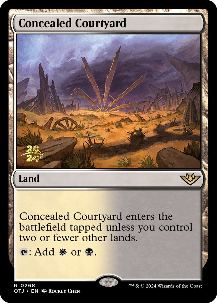 Concealed Courtyard (OTJ) [Outlaws of Thunder Junction Prerelease Promos] | Dumpster Cat Games